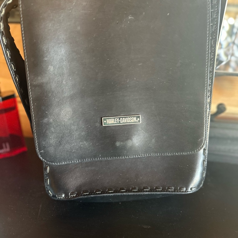 Harley-Davidson Black Leather Shoulder Bag